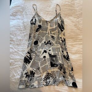 Reformation Black and Cream Print Dress